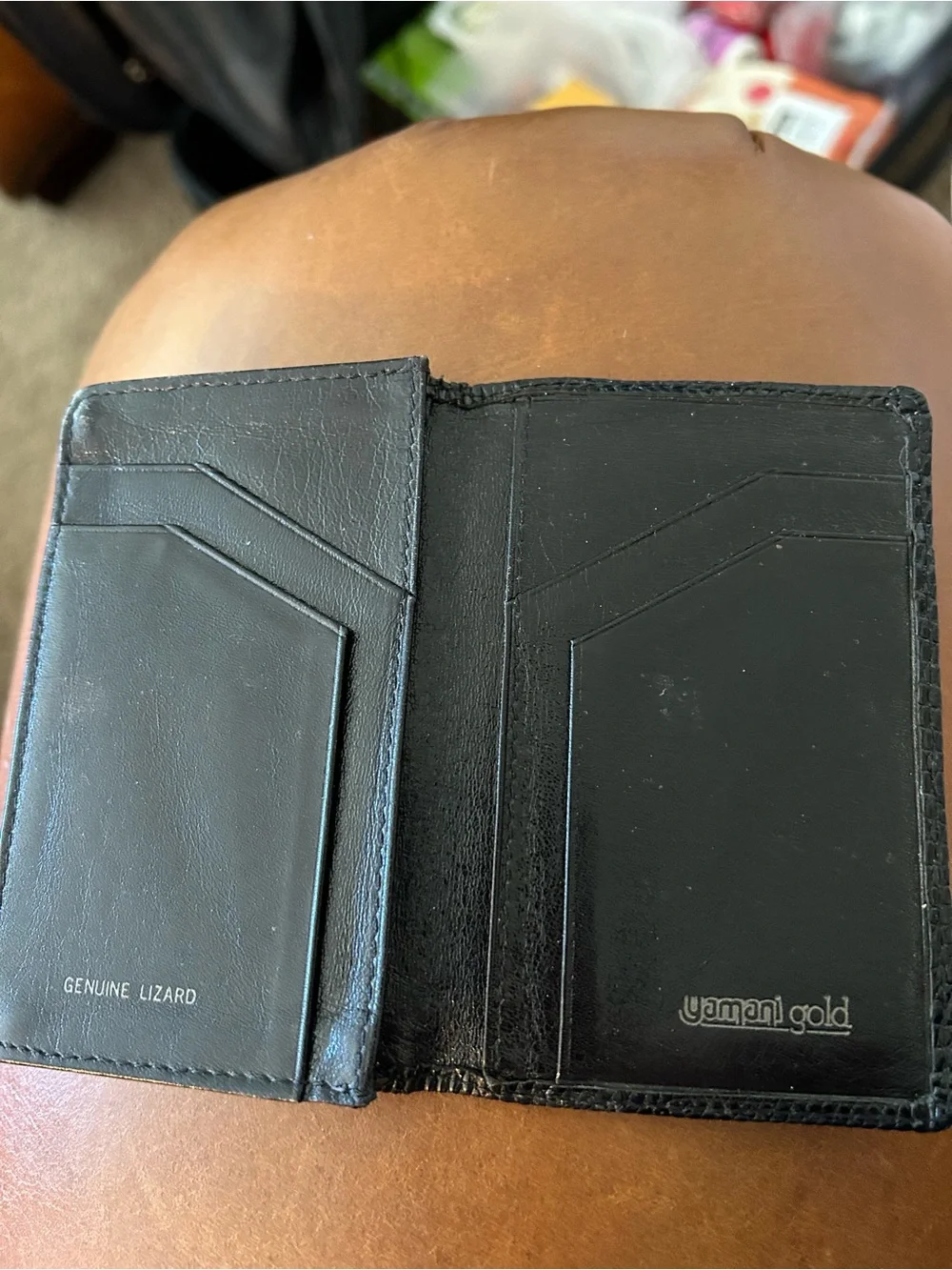 Black lizard Leather Card Wallet